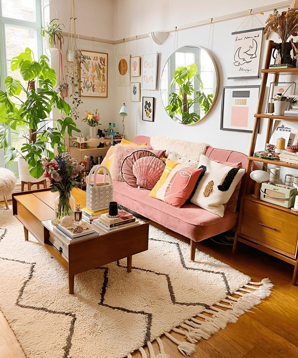 Zeena Shah | @heartzeena -     - itens de decoração - outono - foto de ambiente, sala toda decorada em tons de rosa - https://stealthelook.com.br