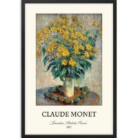 Quadro Decorativo Claude Monet Jerusalem Artichoke Flowers Vaso com Flores de Alcachofra - Outlet dos Quadros