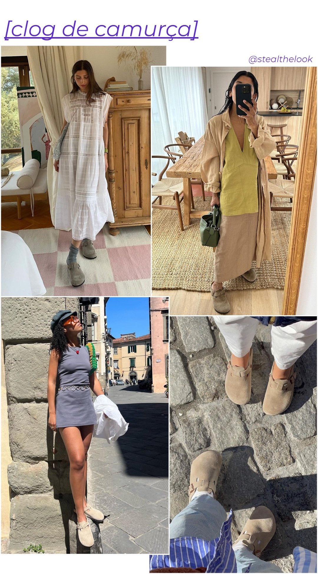 Poppy Almond - vestido midi branco e sapato de camurça - sapatos tendência - verão - mulher em pé em uma sala clara - https://stealthelook.com.br