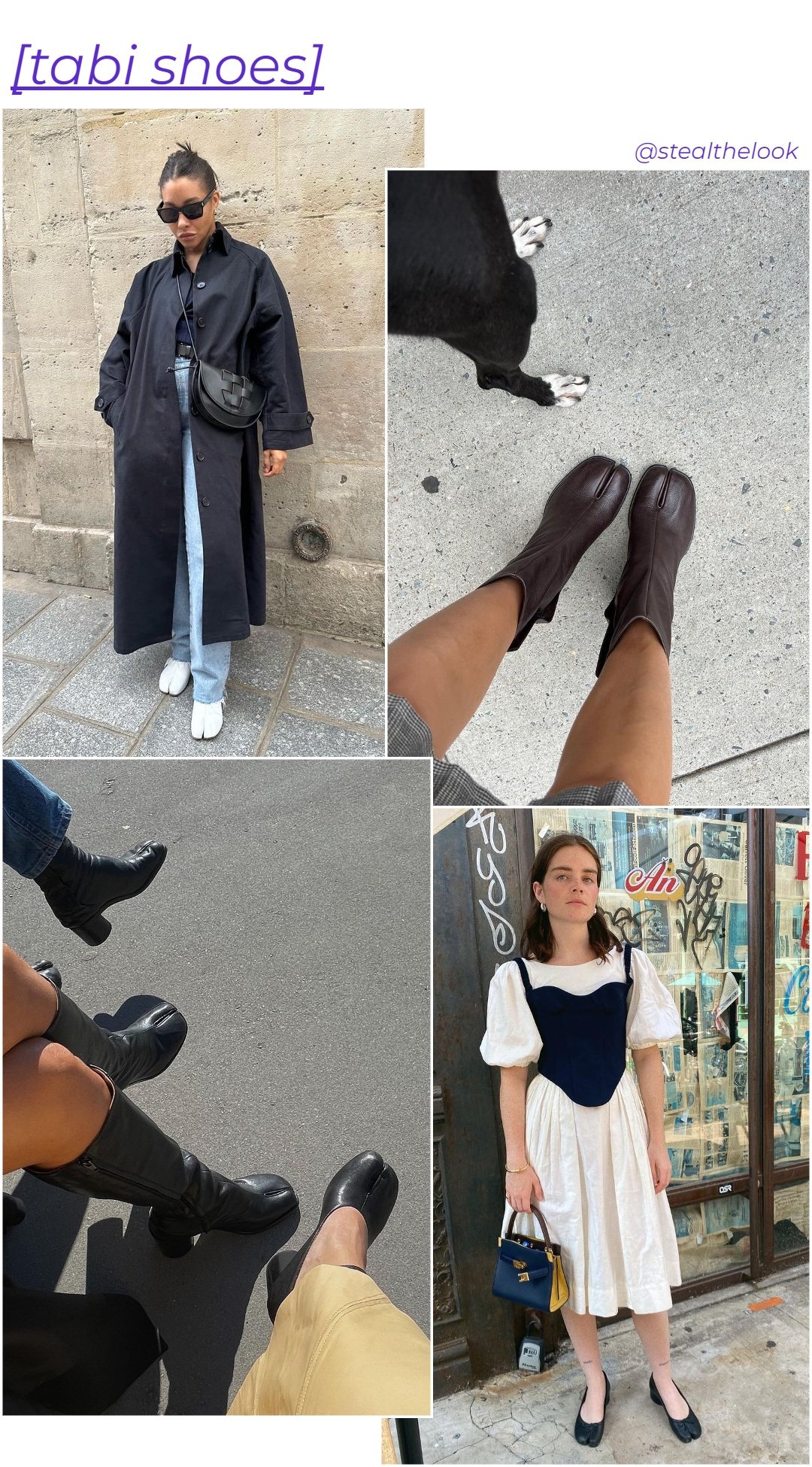 @taniceelizabeth - casaco trench coat preto, jeans, e botas tabi brancas - sapatos tendência - inverno - mulher em pé na rua usando óculos de sol - https://stealthelook.com.br