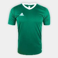 Camiseta Adidas Entrada 22 Masculina - Verde+Branco