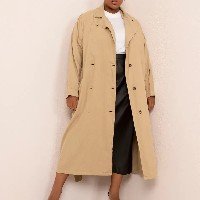 casaco plus size trench coat mindset bege escuro