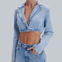 BLAZER JEANS AZUL MY FAVORITE THINGS CROPPED