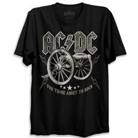 Camiseta Preta Banda Ac/dc For those About To Rock Canhão Bomber