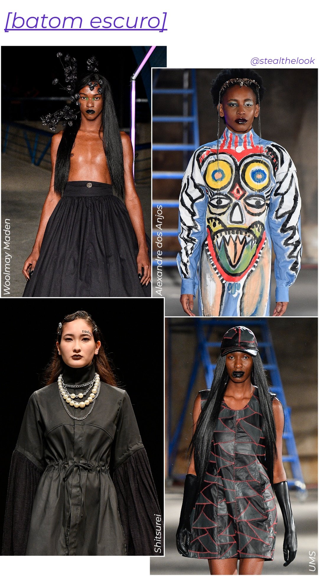 Batom escuro - tendências de moda - tendências de moda - tendências de moda - tendências de moda - https://stealthelook.com.br