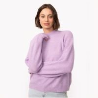 Suéter de tricô mesclado manga longa lilás