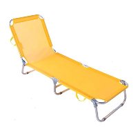 Cadeira Espreguiçadeira Praia Piscina Textilene Amarela