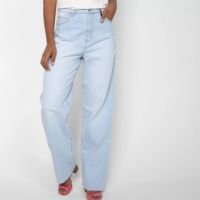 Calça Jeans Wide Leg Colcci Cintura Alta Feminina - Azul