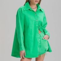 Camisa Sarja Alongada My Favorite Things - Verde