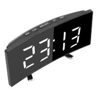 Relógio Despertador Digital Led Espelho Curvo - Bimport