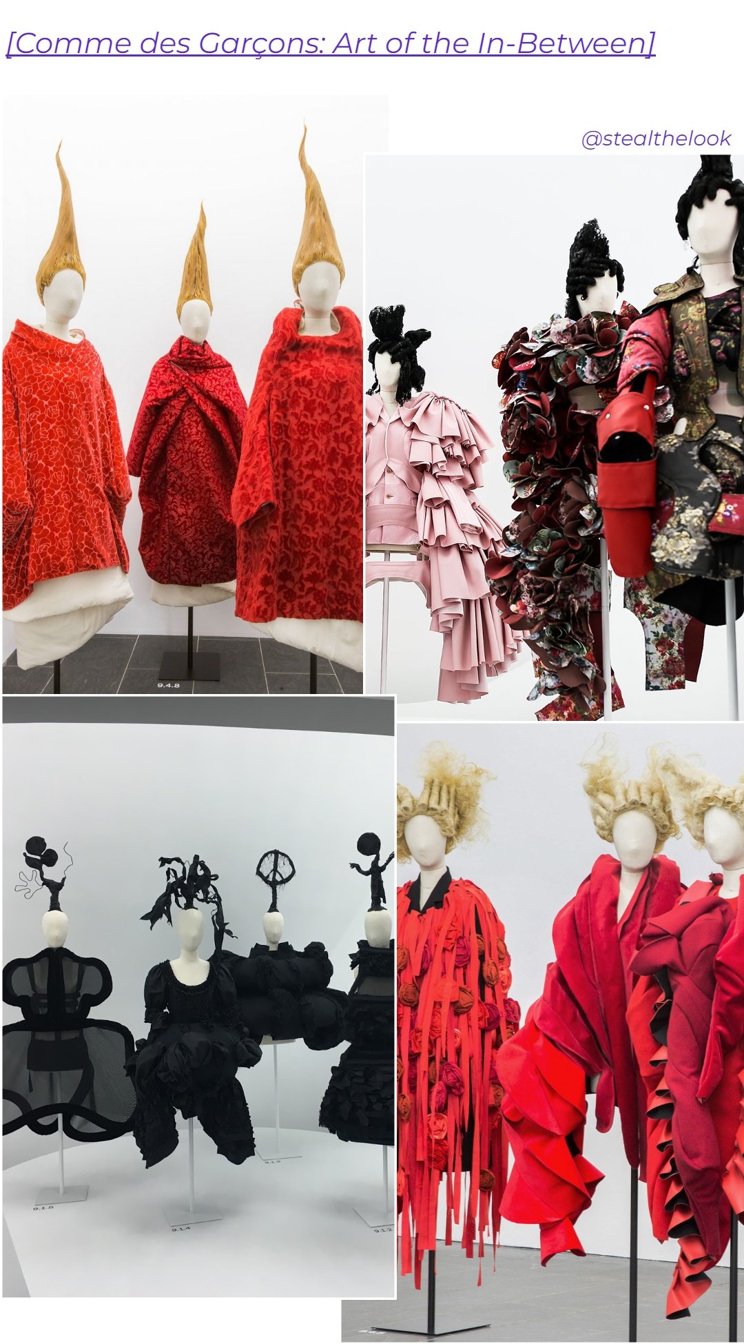 Rei Kawakubo/Comme des Garçons: Art of the In-Between - roupas diversas - asiáticos na moda - inverno - colagem de imagens - https://stealthelook.com.br