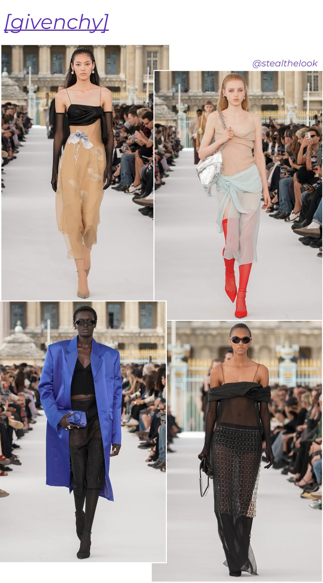 Givenchy - roupas diversas - Paris Fashion Week - verão - colagem de imagens - https://stealthelook.com.br
