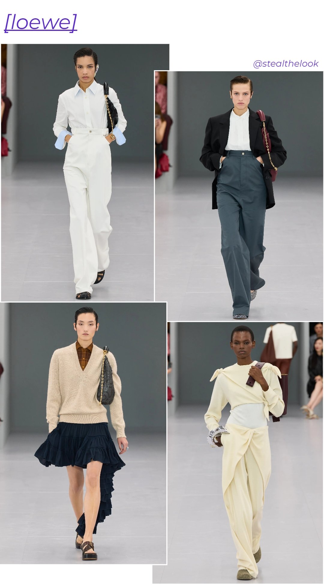 Loewe - roupas diversas - Paris Fashion Week - verão - colagem de imagens - https://stealthelook.com.br