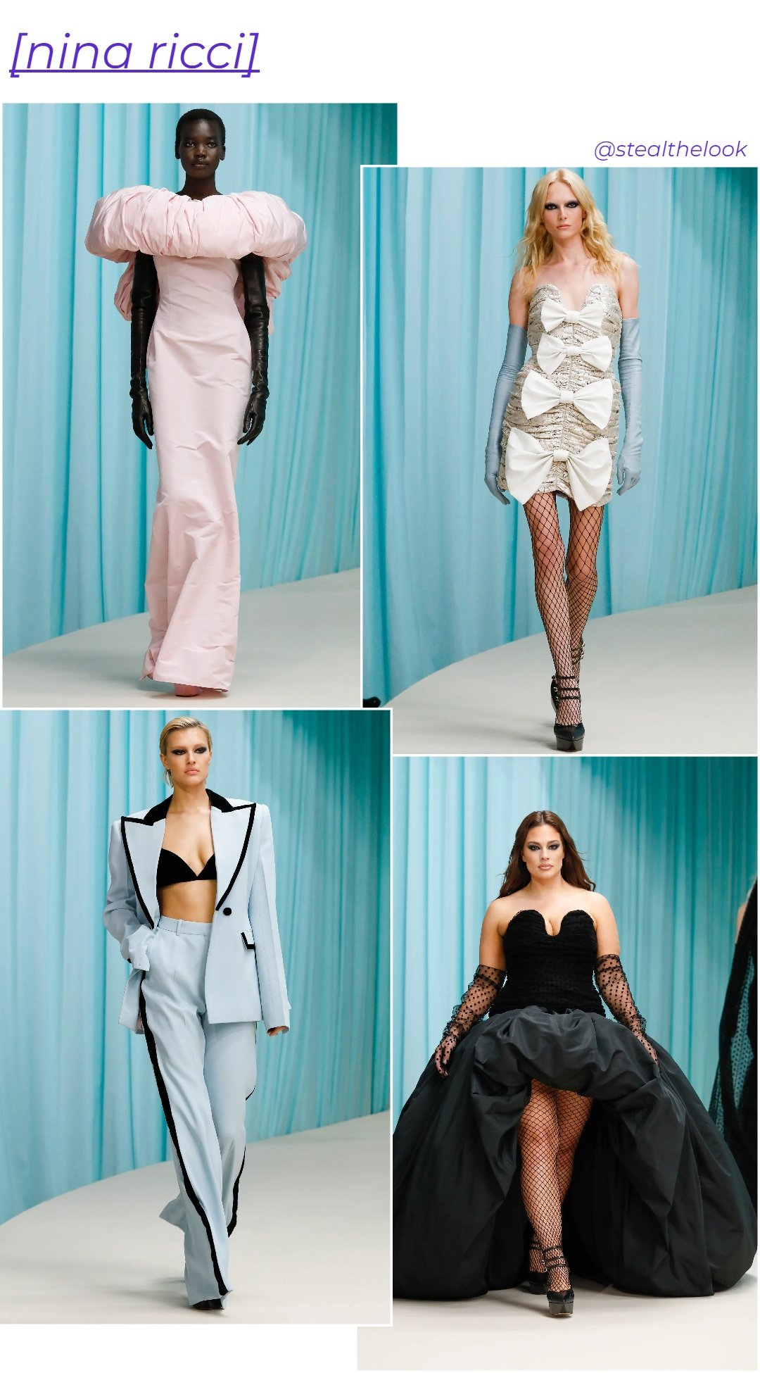 Nina Ricci - roupas diversas - Paris Fashion Week - verão - colagem de imagens - https://stealthelook.com.br