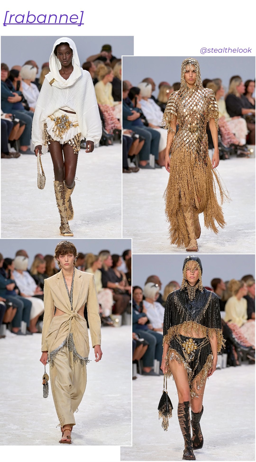 Rabanne - roupas diversas - Paris Fashion Week - verão - colagem de imagens - https://stealthelook.com.br
