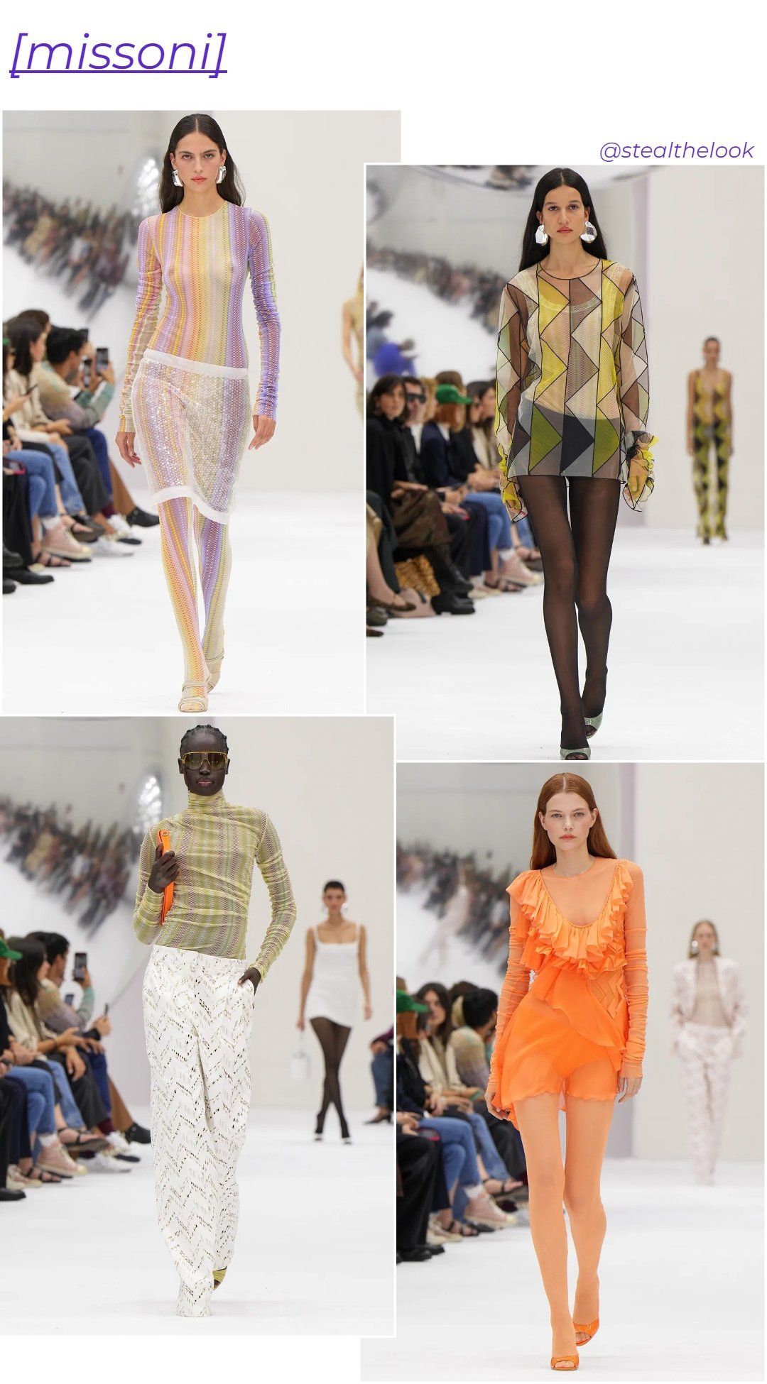 Missoni - roupas diversas - Milano Fashion Week - primavera - colagem de imagens - https://stealthelook.com.br
