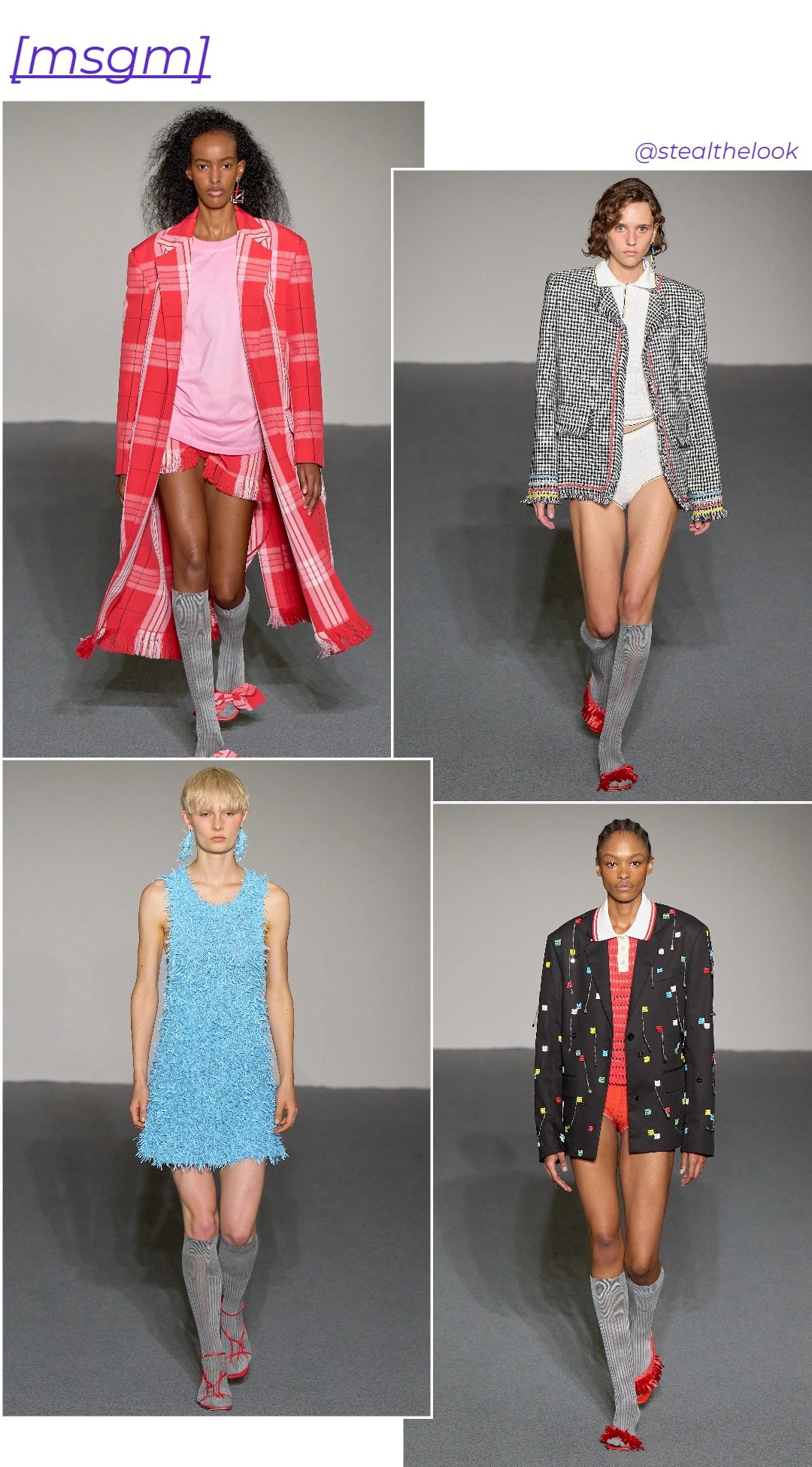 MSGM - roupas diversas - Milano Fashion Week - primavera - colagem de imagens - https://stealthelook.com.br