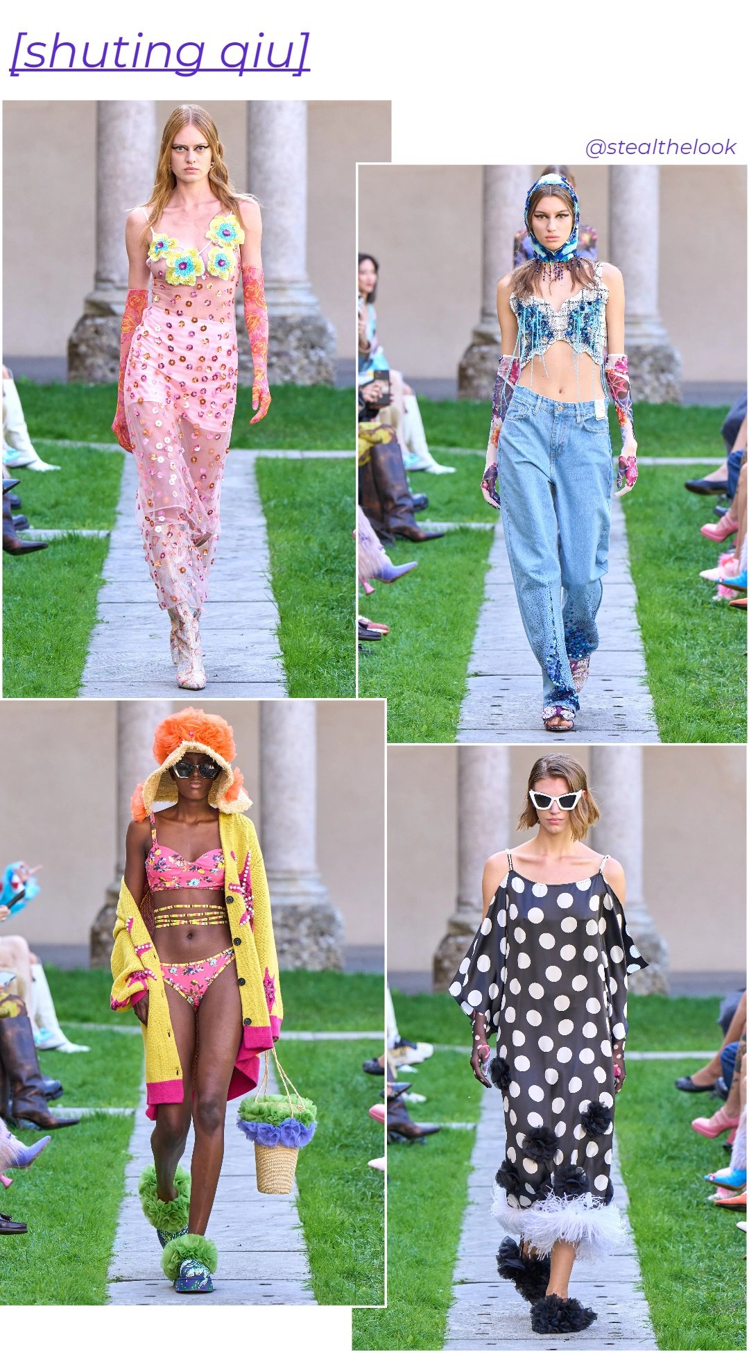 Shuting Qiu - roupas diversas - Milano Fashion Week - verão - colagem de imagens - https://stealthelook.com.br