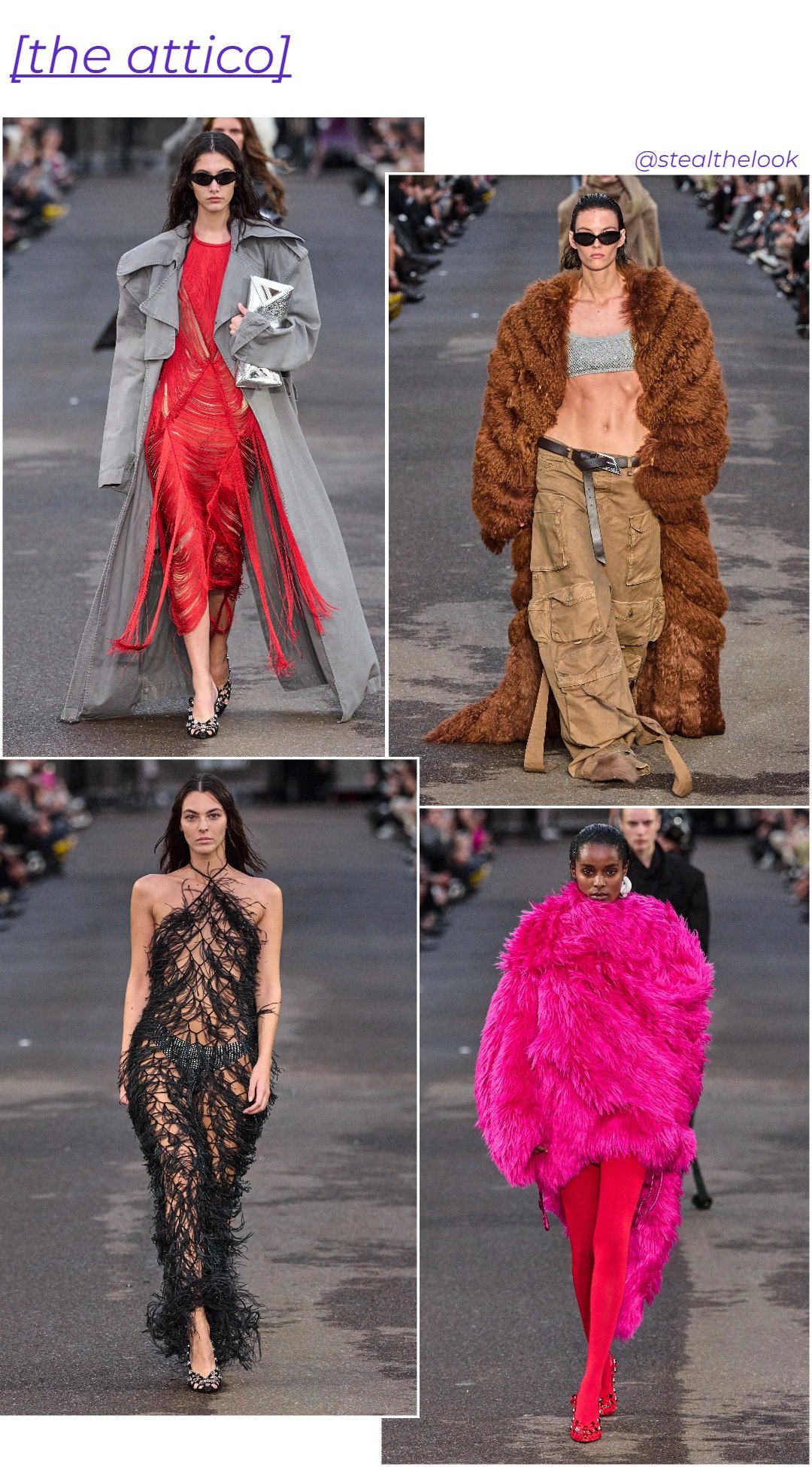The Attico - roupas diversas - Milano Fashion Week - primavera - colagem de imagens - https://stealthelook.com.br