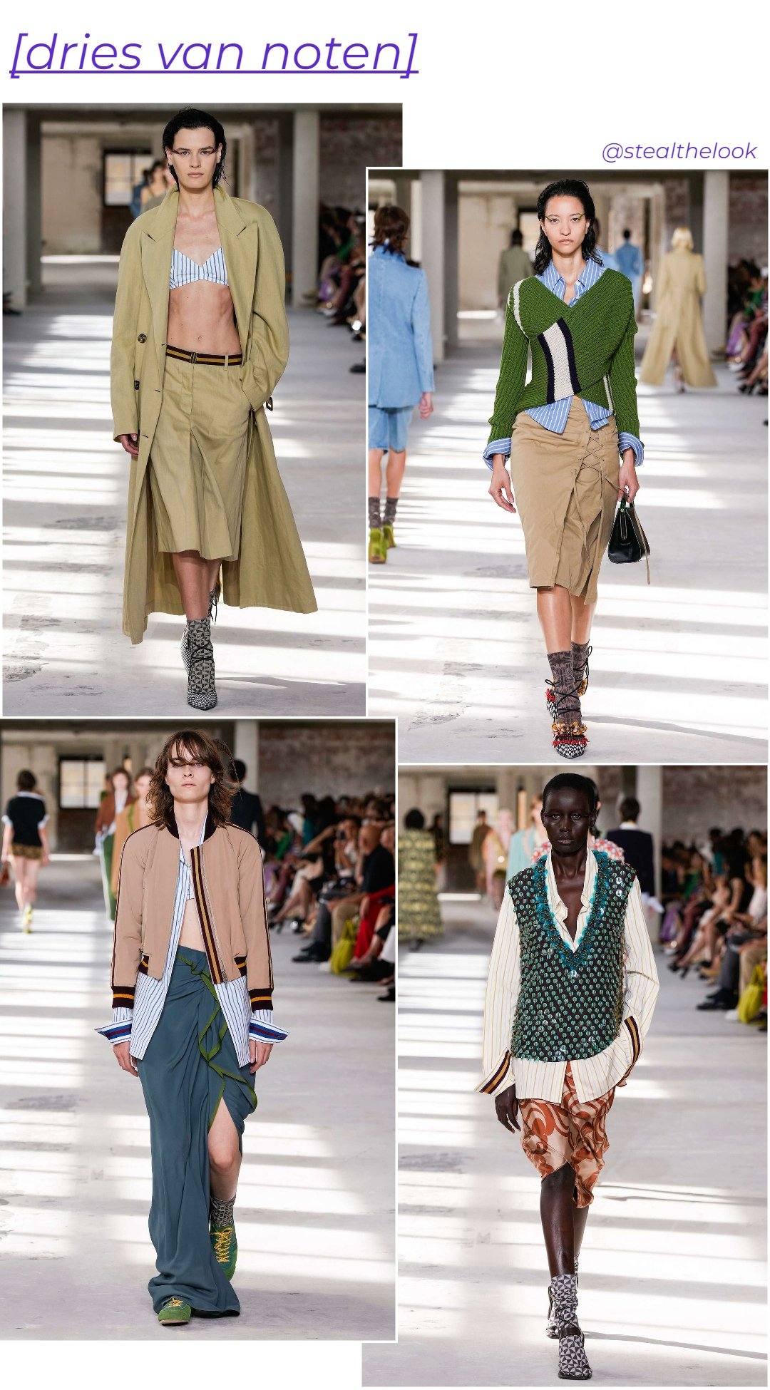 Dries Van Noten - roupas diversas - Paris Fashion Week - verão - colagem de imagens - https://stealthelook.com.br