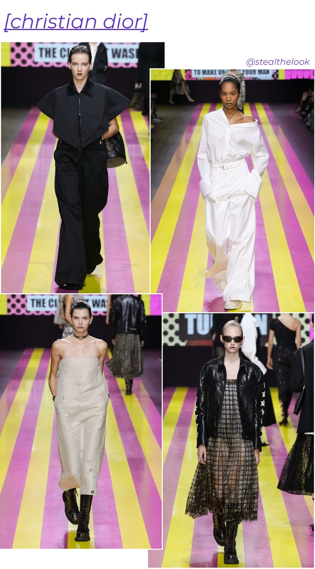 Christian Dior - roupas diversas - Paris Fashion Week - verão - colagem de imagens - https://stealthelook.com.br