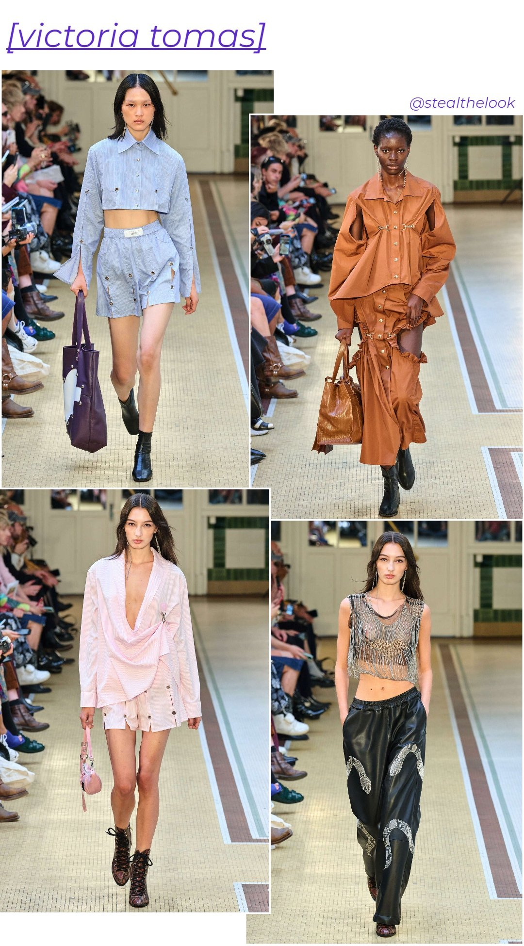 Victoria Tomas - roupas diversas - Paris Fashion Week - verão - colagem de imagens - https://stealthelook.com.br