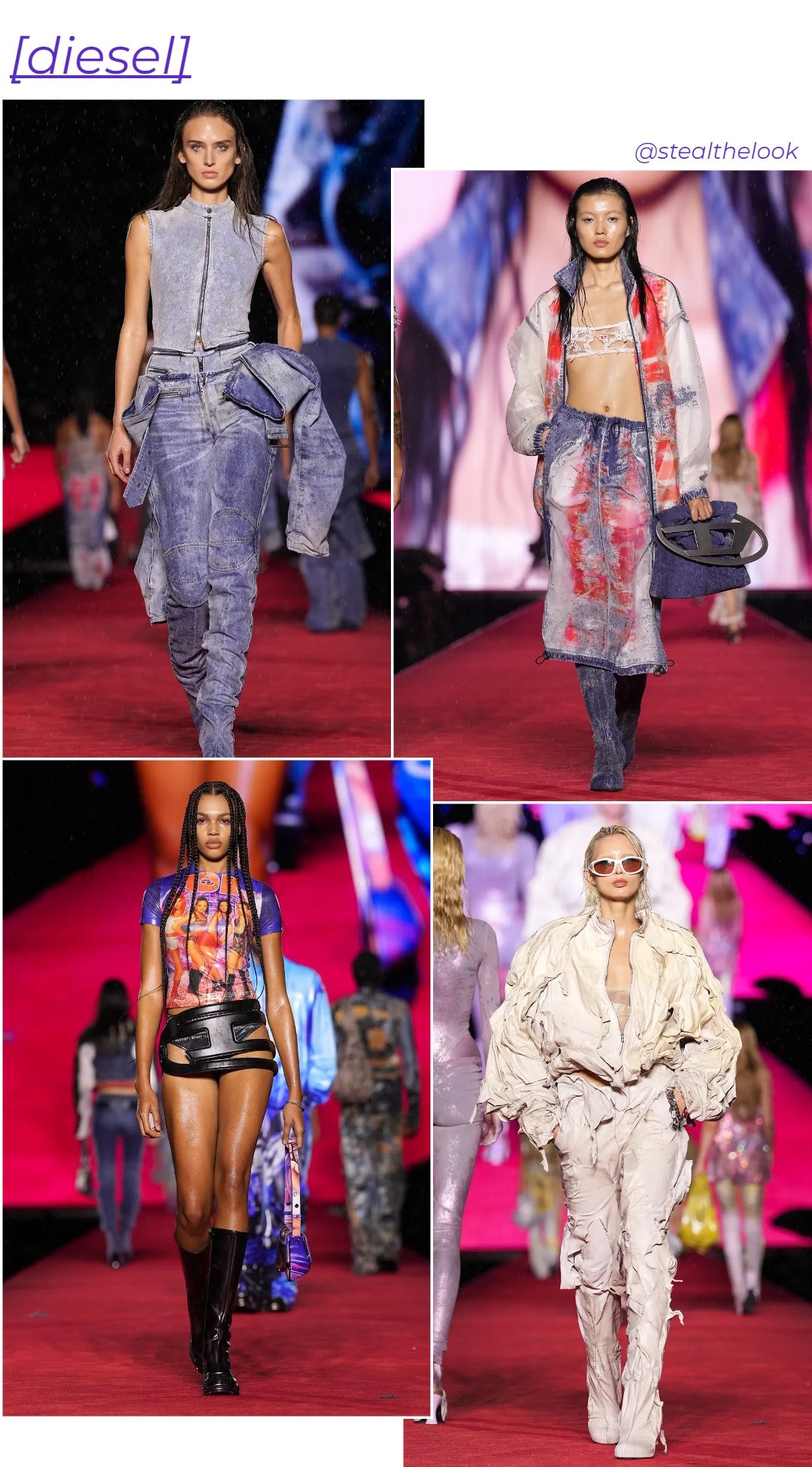 Diesel - roupas diversas - Milano Fashion Week - verão - colagem de imagens - https://stealthelook.com.br