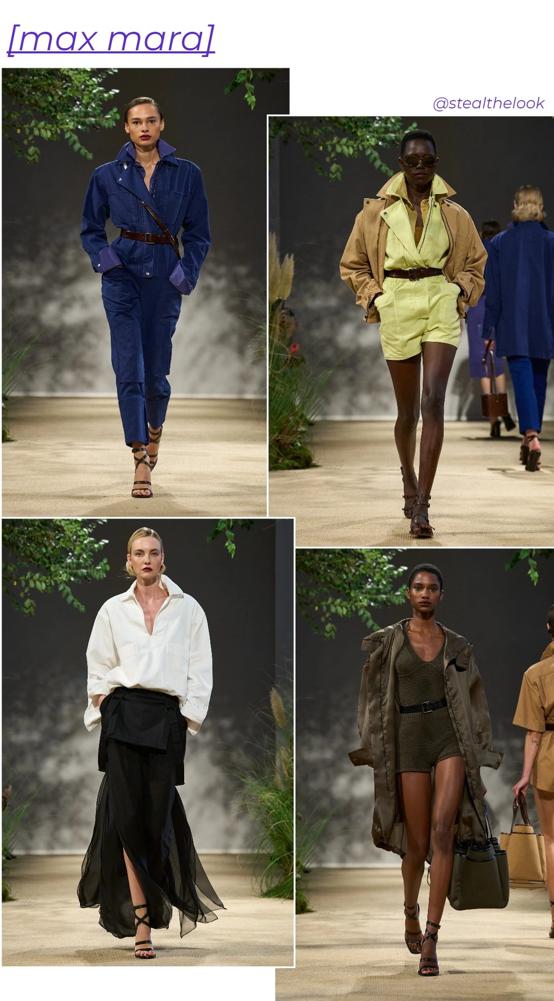 Max Mara - roupas diversas - Milano Fashion Week - primavera - colagem de imagens - https://stealthelook.com.br