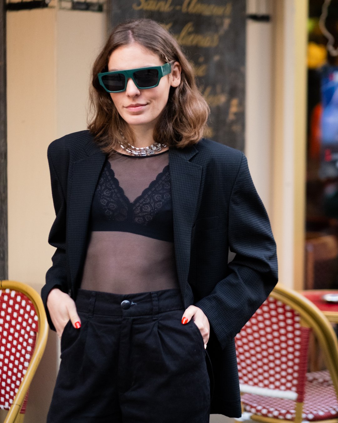 isabella aredes - blazer body transparente sutiã  - lingerie - primavera verão - paris fashion week - https://stealthelook.com.br