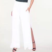 Calça Pantalona Viscose com Fenda Branca - GG - Veste do 46 ao 48 - Amazonia Vital