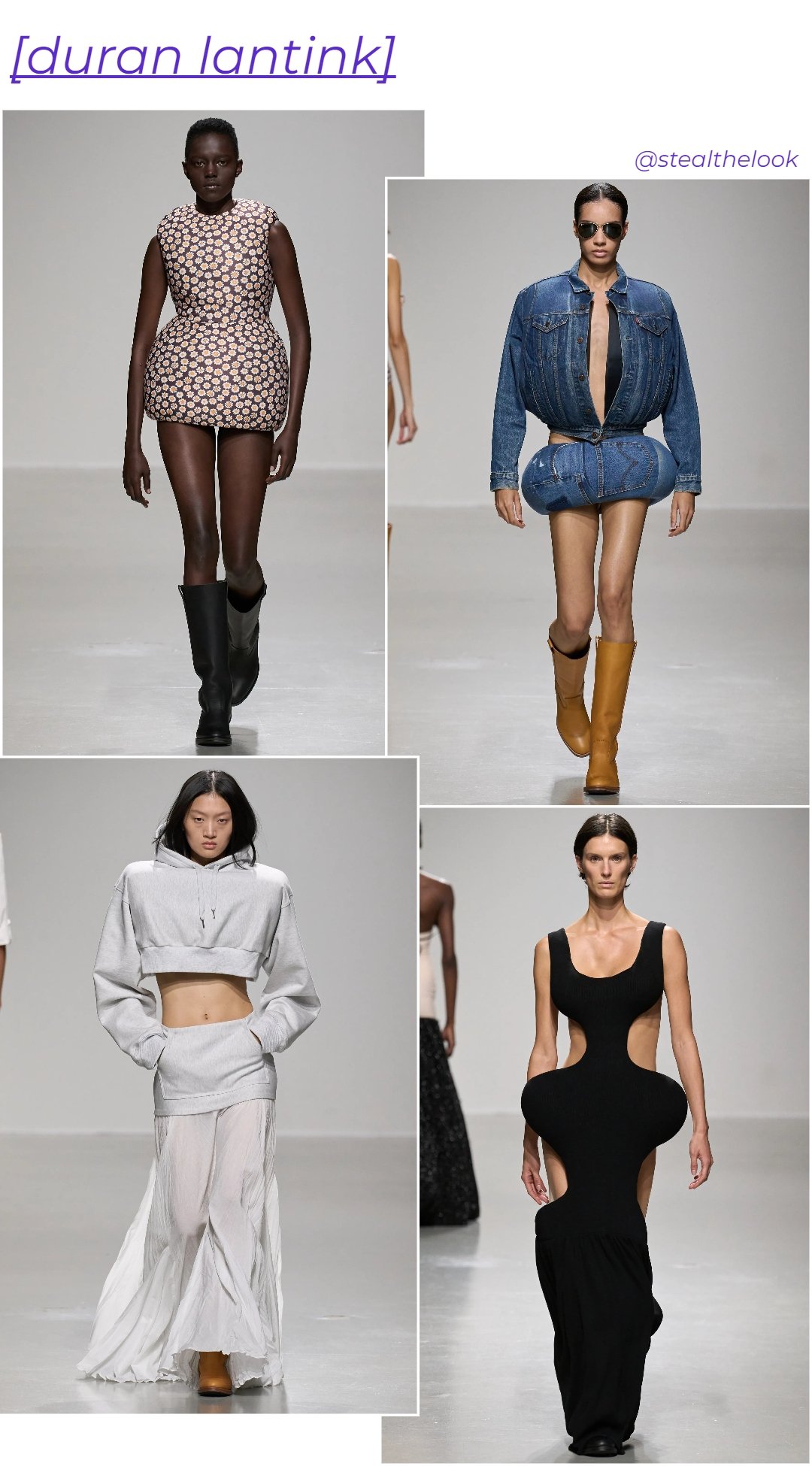 Duran Lantink - roupas diversas - tendências de moda - verão - colagem de imagens - https://stealthelook.com.br