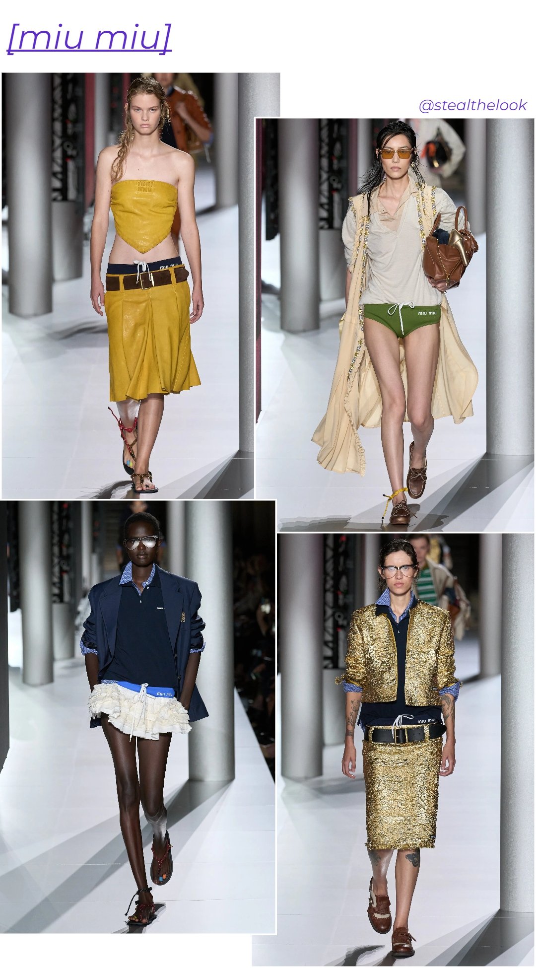 Miu Miu - roupas diversas - tendência de moda - verão - colagem de imagens - https://stealthelook.com.br