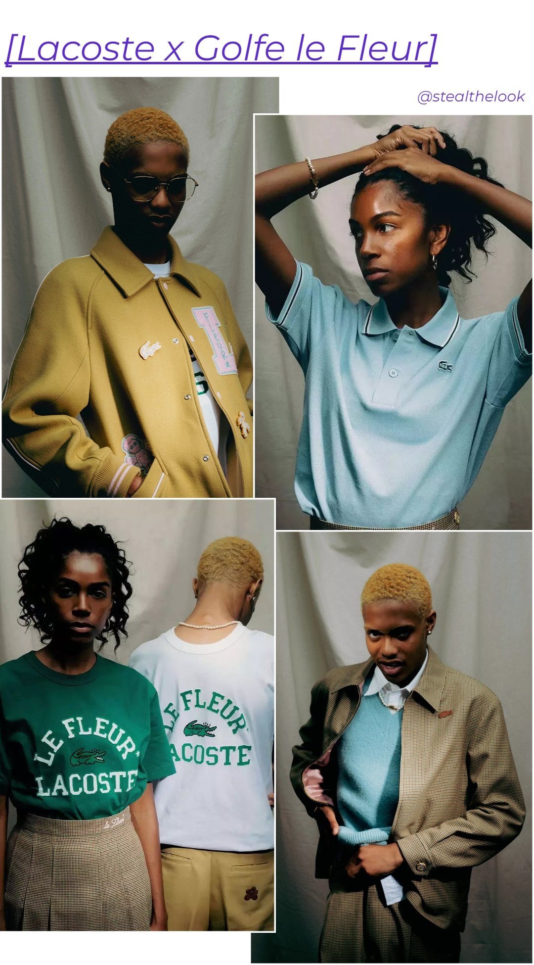 Lacoste x GOLF le FLEUR - coleção - lançamentos de moda - collab - divulgação - https://stealthelook.com.br
