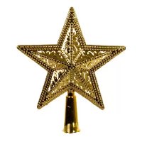 Ponteira Estrela Aramada C/ Glitter Brilho Natal Natalino Decoração