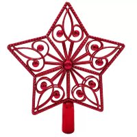 Enfeite Estrela Aramada 24cm Vermelha Decoração De Árvore Natalina Festa Ornamentação
