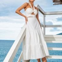Vestido Dot Clothing Midi Branco - M - Off White