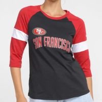 Camiseta Nike NFL San Francisco 49ers Slub 3Q Raglan Feminina - Preto