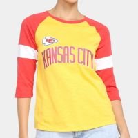 Camiseta Nike NFL Kansas City Chiefs Slub 3Q Raglan Feminina - Mescla