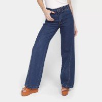 Calça Jeans Wide Leg Farm Cintura Alta