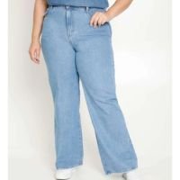Calça Plus Size Feminina Jeans Wide Leg Pantalona Sawa-75513 - Jeans