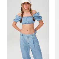 Calça Baggy Jeans Fino Jeans Teen Dimy Candy