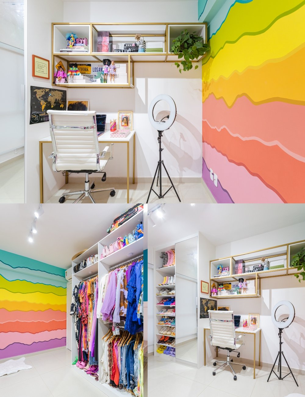 Closet/Escritório - casa - casa colorida - decoração - Steal The Home - https://stealthelook.com.br