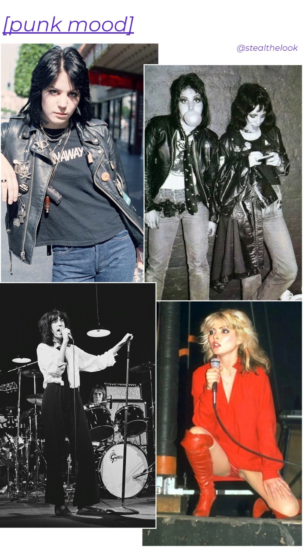 Joan Jett Patti Smith Debbie Harry - punk - punk - anos 70 - shows - https://stealthelook.com.br