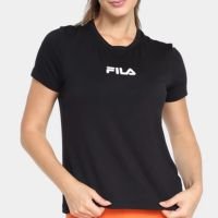 Camiseta Fila Letter Fit Feminina - Preto+Branco
