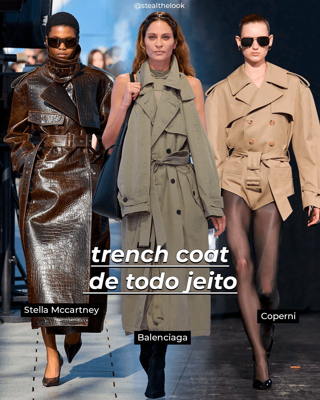 Stella McCartney, Balenciaga e Coperni - trench coat - trench coat - Inverno - Paris - https://stealthelook.com.br