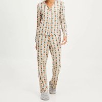 Pijama Americano em Viscolycra com Estampa Xadrez Off White 3 Pijama Americ