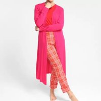 Pijama Longo Volare Blusa + Calça + Robe Tricot Feminino