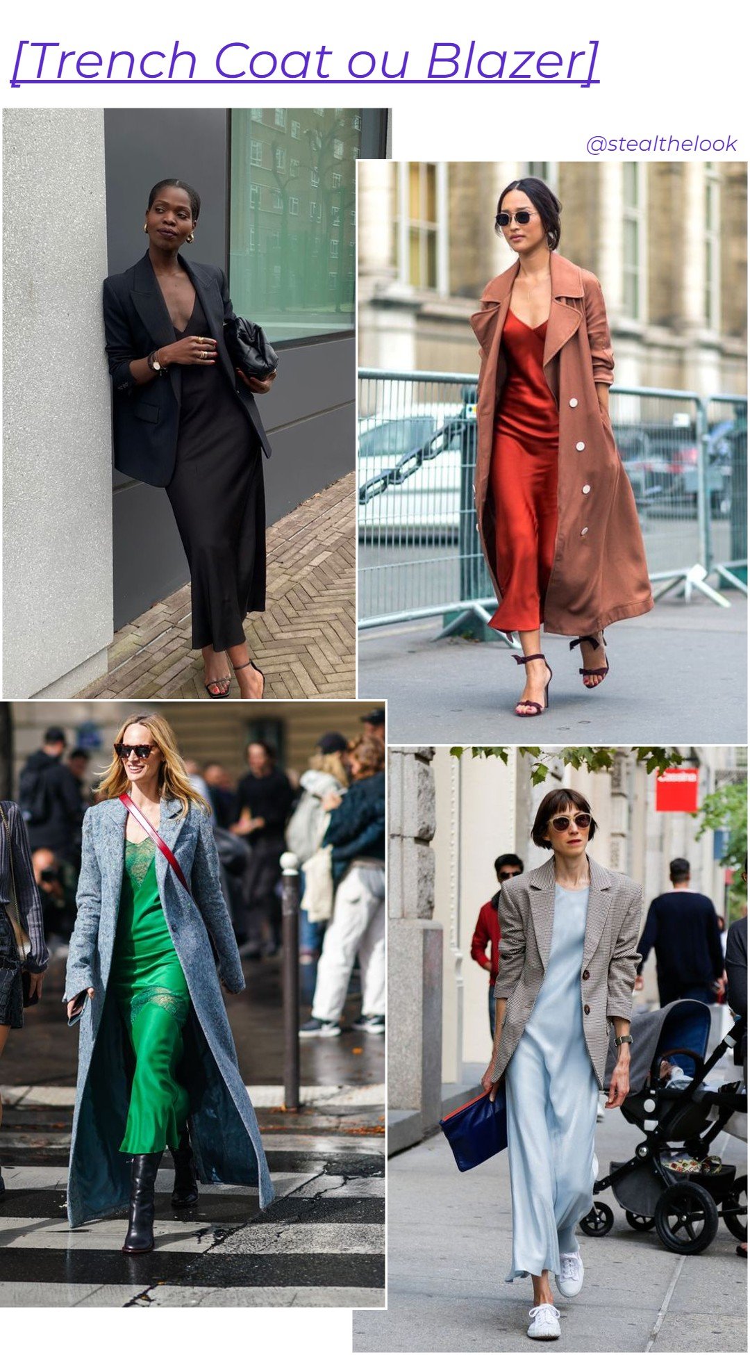 mulher - slip dress trench coat blazer - slip dress  - outono - brasil  - https://stealthelook.com.br