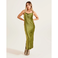 vestido degage veludo verde