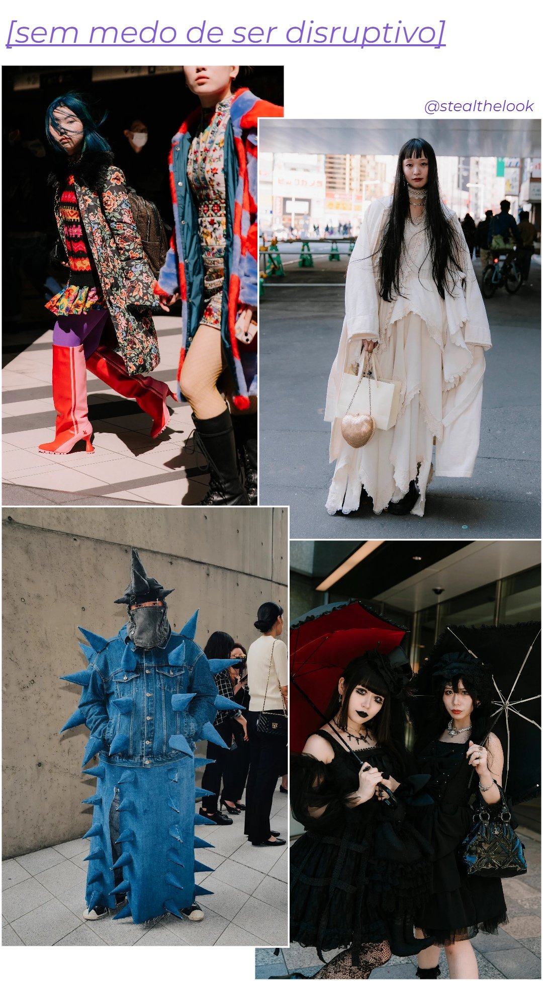 Street Style asiático - roupas diversas - Street Style asiático - outono - colagem de imagens - https://stealthelook.com.br